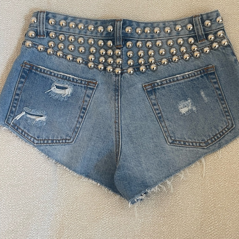 Pull & Bear studded jean shorts - NEVER WORN , like new!